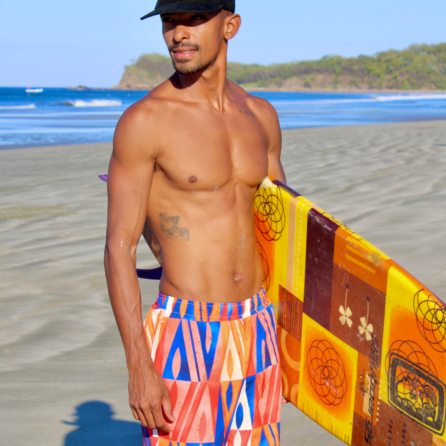 Esdushi Surf clothing - Surf Swim Shorts - Coral Crash - - 