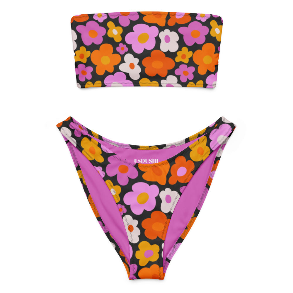 Esdushi Surf clothing - V-cut Bikini Bottom - Botanical Bloom - 2XS - 