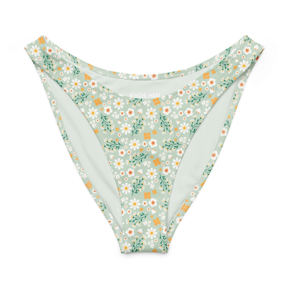 Esdushi Surf clothing - V-cut Bikini Bottom - Flores Esmeralda - - 