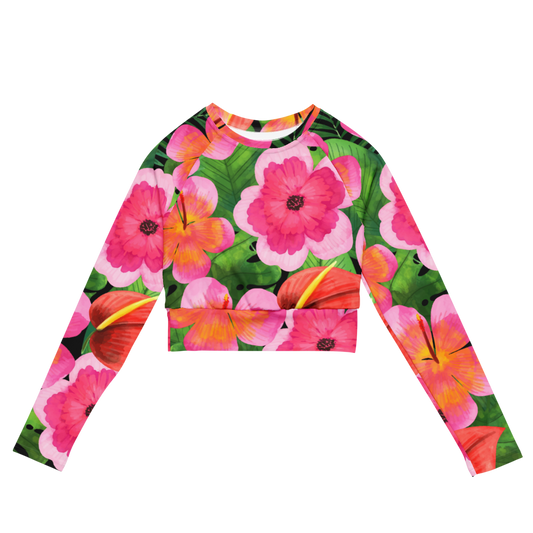 Esdushi Surf clothing - Women's Surf Rashguard - Bonita Botánica - XS - Crop top