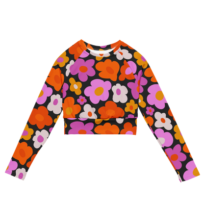 Esdushi Surf clothing - Women's Surf Rashguard - Botanical Bloom - XS - Crop top