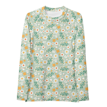 Esdushi Surf clothing - Women's Surf Rashguard - Flores Esmeralda - XS - Long