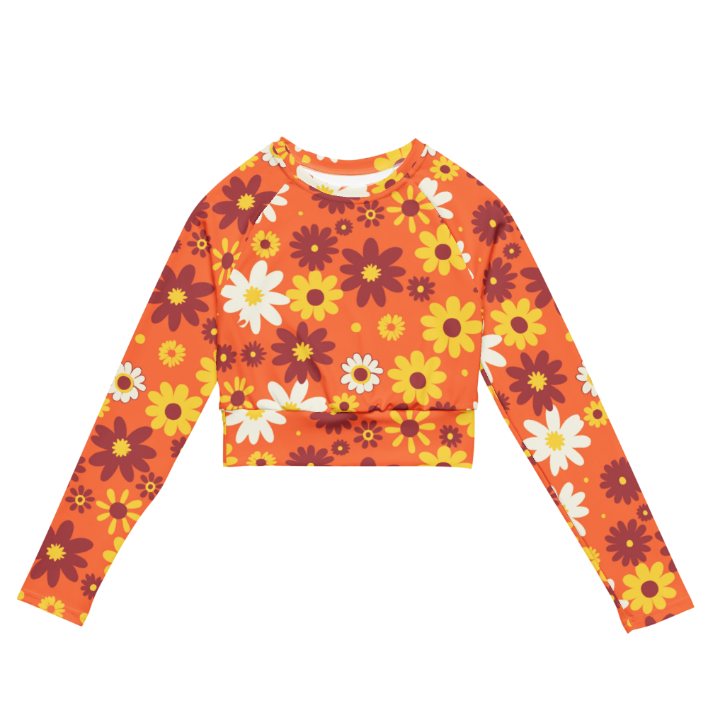 Esdushi Surf clothing - Women's Surf Rashguard - Golden Honey - XS - Crop top
