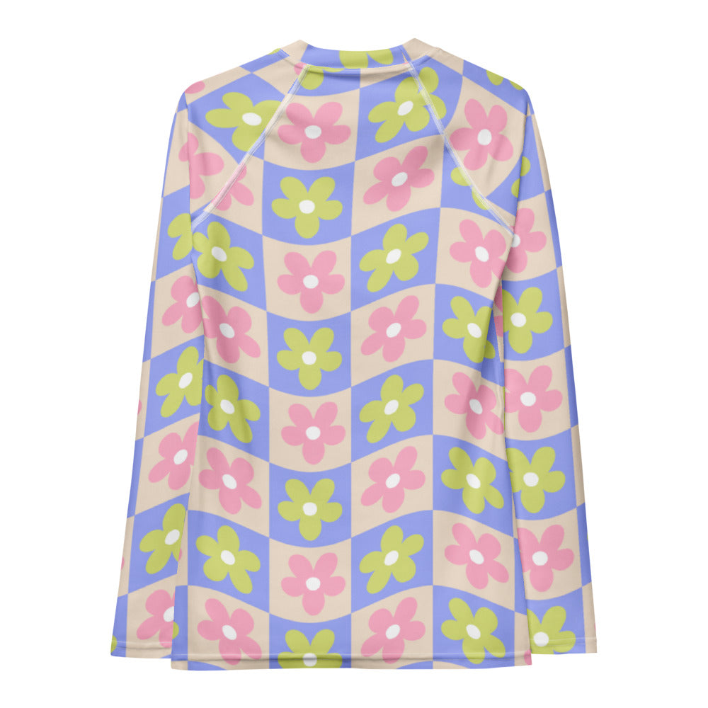 Esdushi Surf clothing - Women's Surf Rashguard - Groovy Gardenia - - 