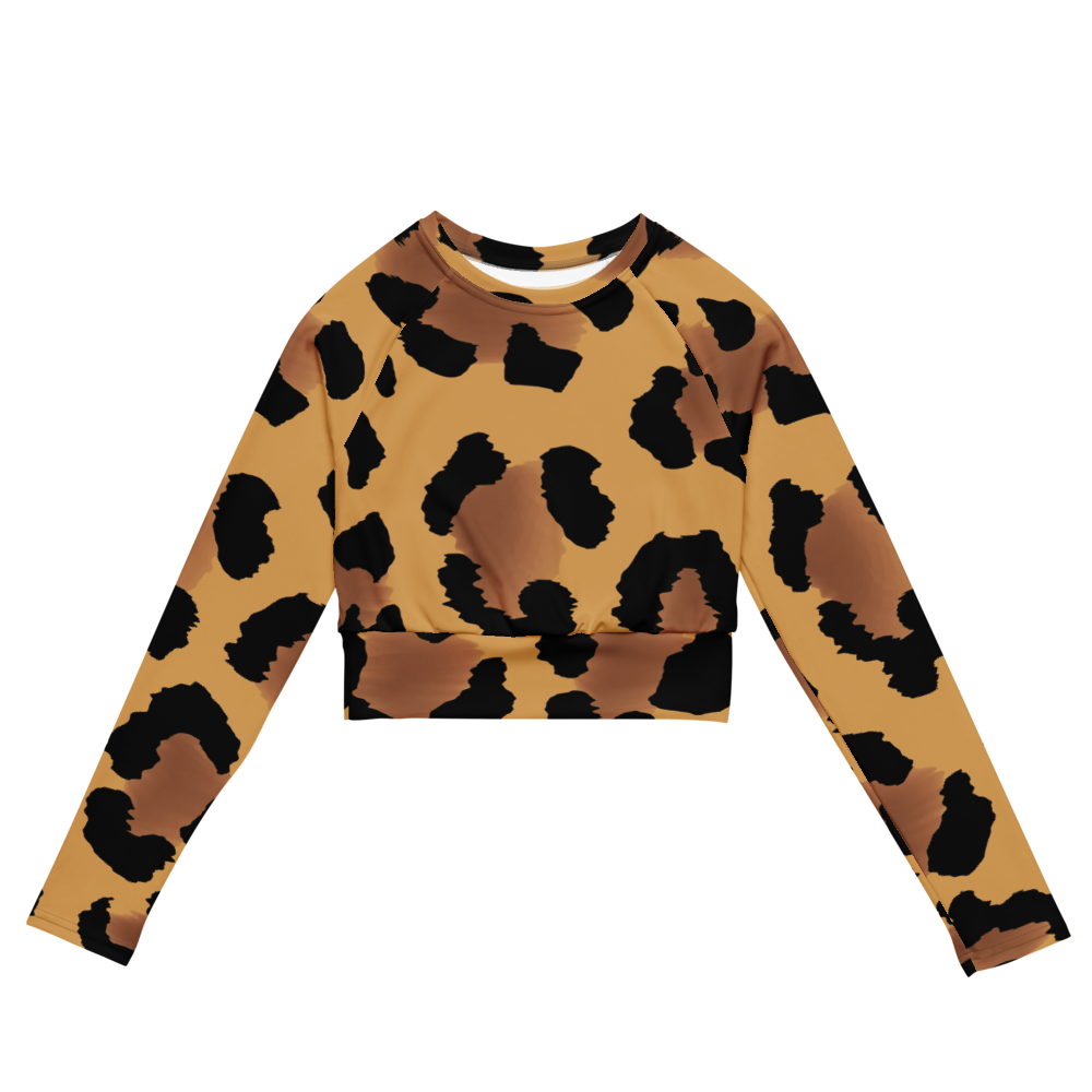Esdushi Surf clothing - Women's Surf Rashguard - Leopard Wave - XS - Crop top