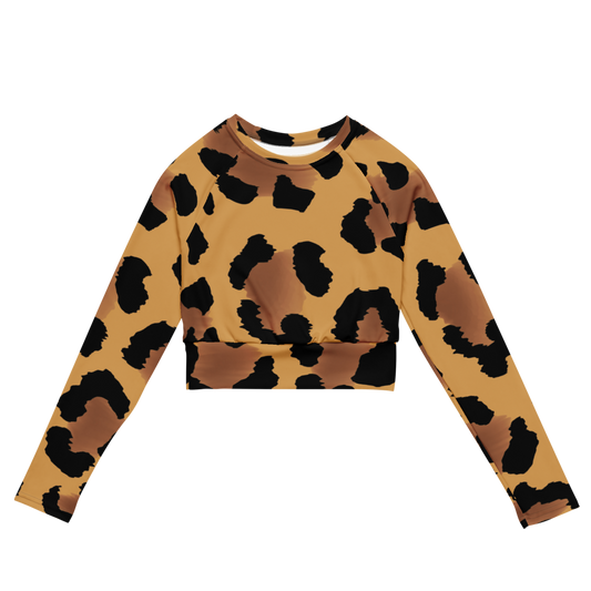 Esdushi Surf clothing - Women's Surf Rashguard - Leopard Wave - XS - Crop top