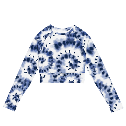 Esdushi Surf clothing - Women's Surf Rashguard - Ocean Swirl - XS - Crop top