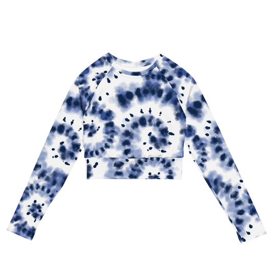 Esdushi Surf clothing - Women's Surf Rashguard - Ocean Swirl - XS - Crop top