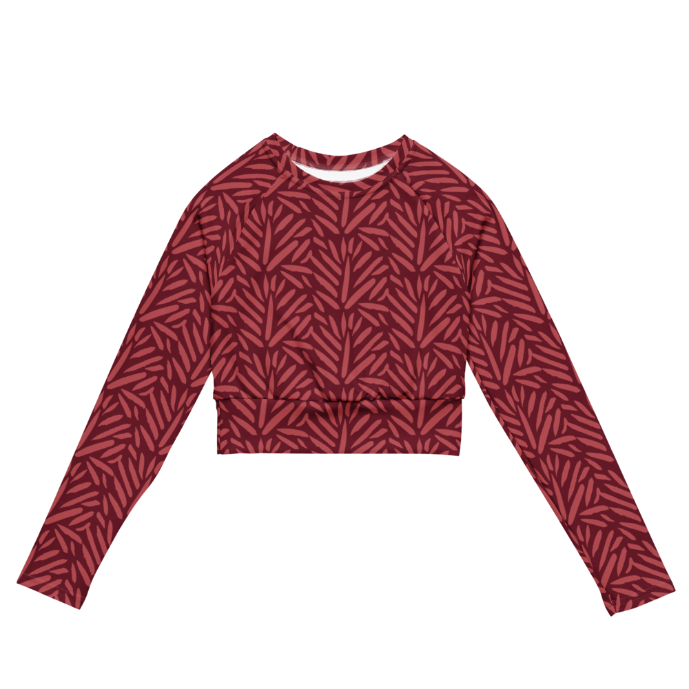 Esdushi Surf clothing - Women's Surf Rashguard - Palm Passion - XS - Crop top