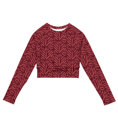 Esdushi Surf clothing - Women's Surf Rashguard - Palm Passion - XS - Crop top