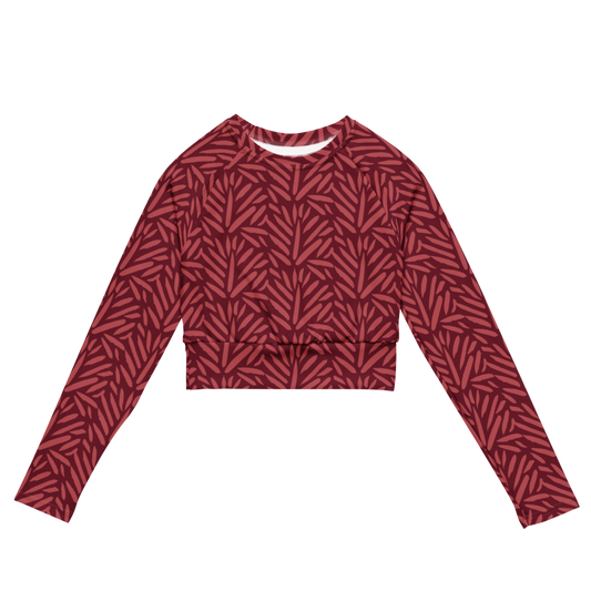 Esdushi Surf clothing - Women's Surf Rashguard - Palm Passion - XS - Crop top