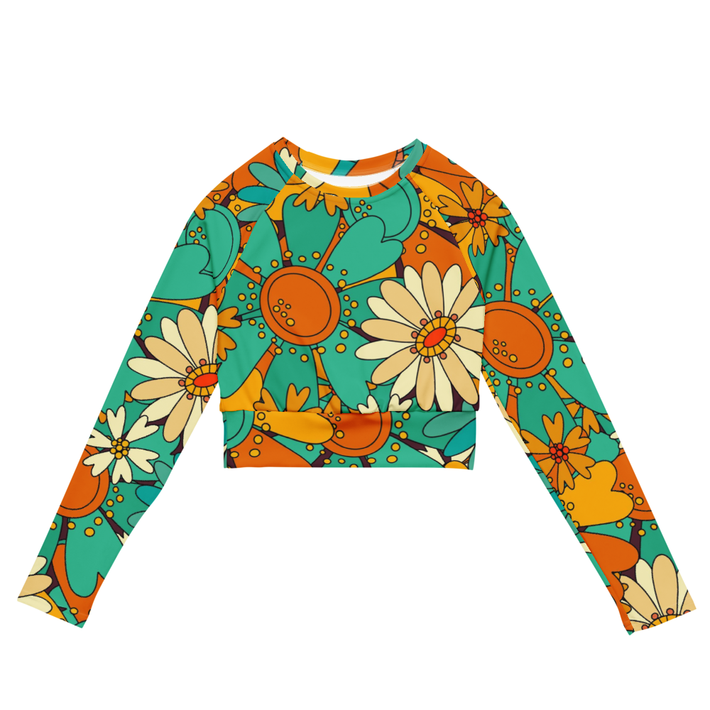 Esdushi Surf clothing - Women's Surf Rashguard - Paradise Madness - XS - Crop top