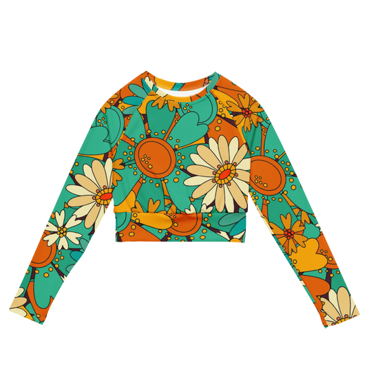 Esdushi Surf clothing - Women's Surf Rashguard - Paradise Madness - XS - Crop top