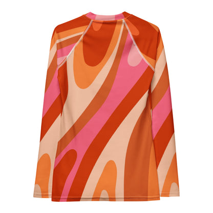 Esdushi Surf clothing - Women's Surf Rashguard - Radiant Retro - - 