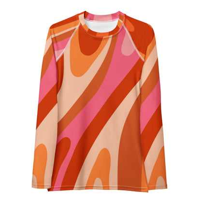 Esdushi Surf clothing - Women's Surf Rashguard - Radiant Retro - XS - Long