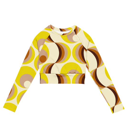 Esdushi Surf clothing - Women's Surf Rashguard - Retro Riptide - XS - Crop top