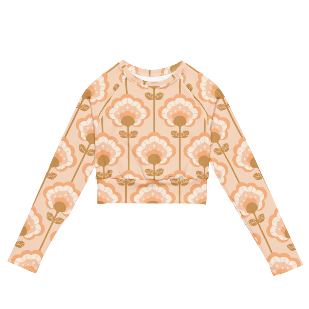 Esdushi Surf clothing - Women's Surf Rashguard - Sandy Shells - XS - Crop top