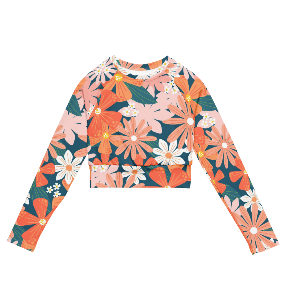 Esdushi Surf clothing - Women's Surf Rashguard - Seaside Samba - XS - Crop top