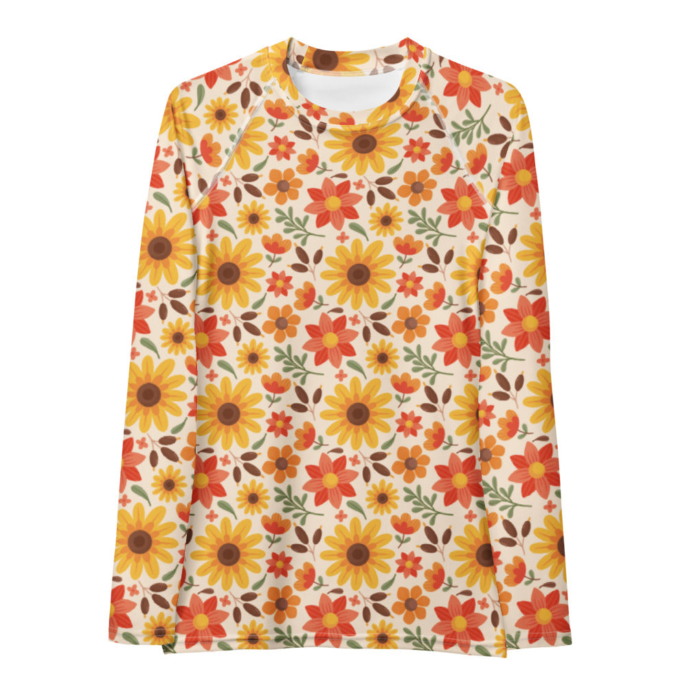 Esdushi Surf clothing - Women's Surf Rashguard - Sunflower Siesta - XS - Long