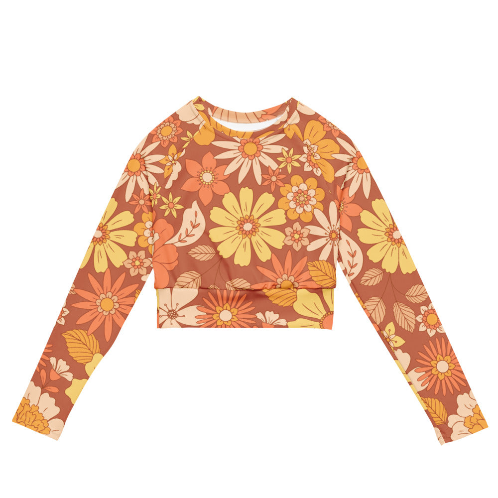 Esdushi Surf clothing - Women's Surf Rashguard - Sunset Glow - XS - Crop top