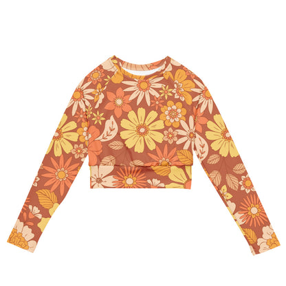 Esdushi Surf clothing - Women's Surf Rashguard - Sunset Glow - XS - Crop top