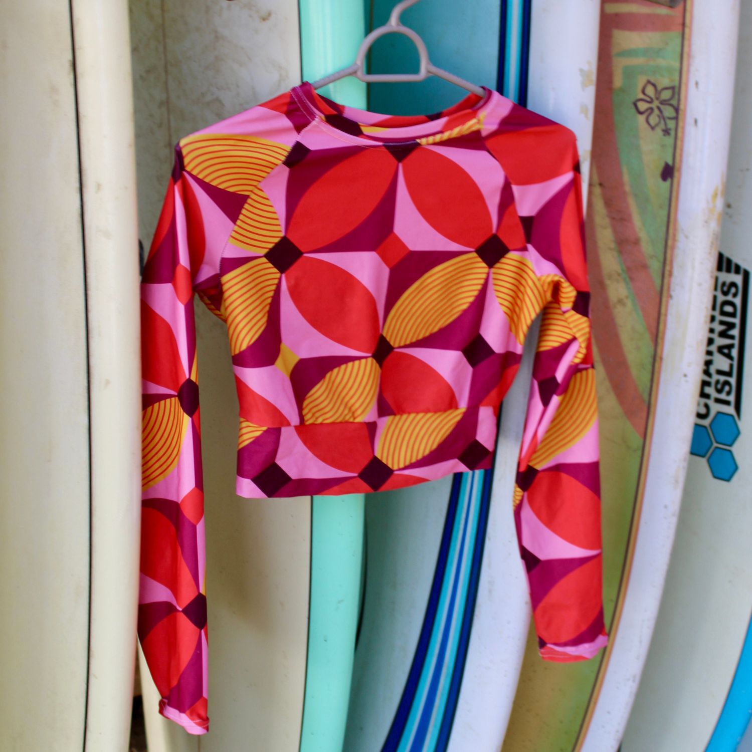 Esdushi Surf clothing - Women's Surf Rashguard - Tropical Tango - - 
