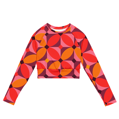 Esdushi Surf clothing - Women's Surf Rashguard - Tropical Tango - XS - Crop top