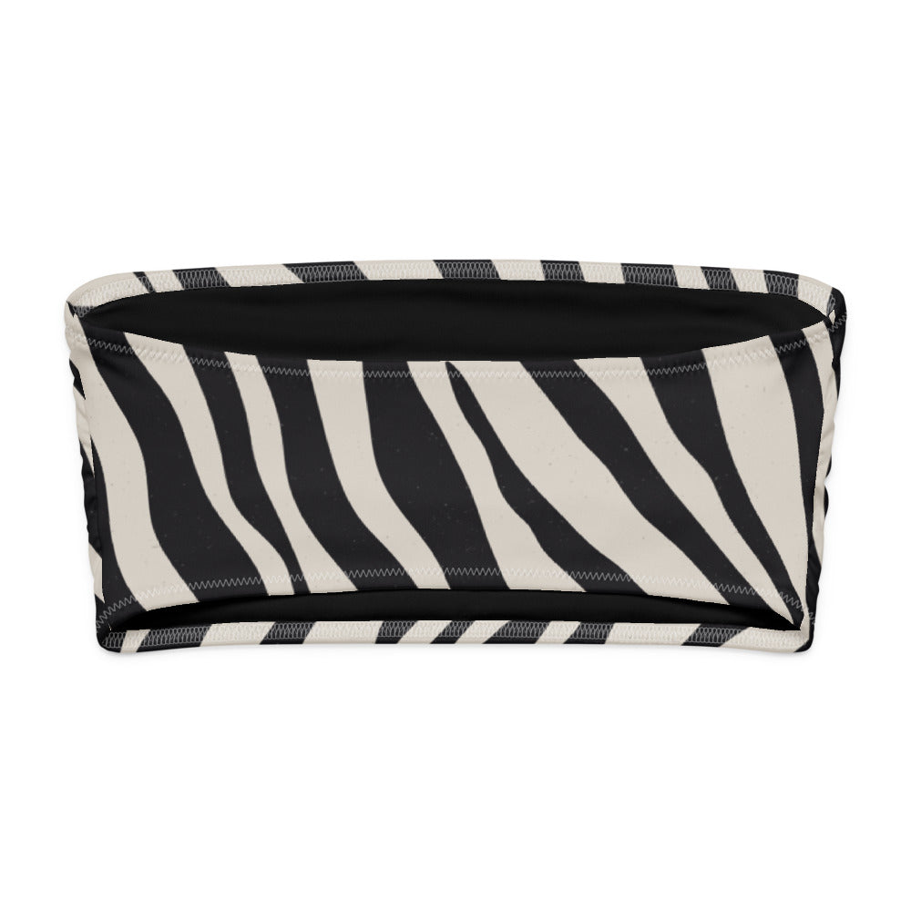 Bandeau Bikini Top - Striped Safari