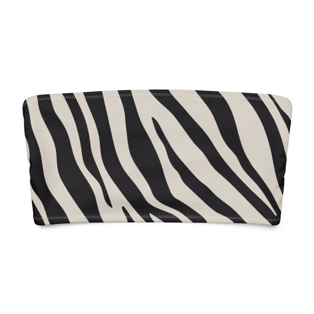 Bandeau Bikini Top - Striped Safari