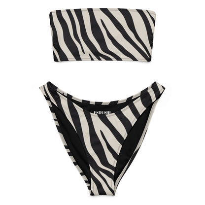Bandeau Bikini Top - Striped Safari