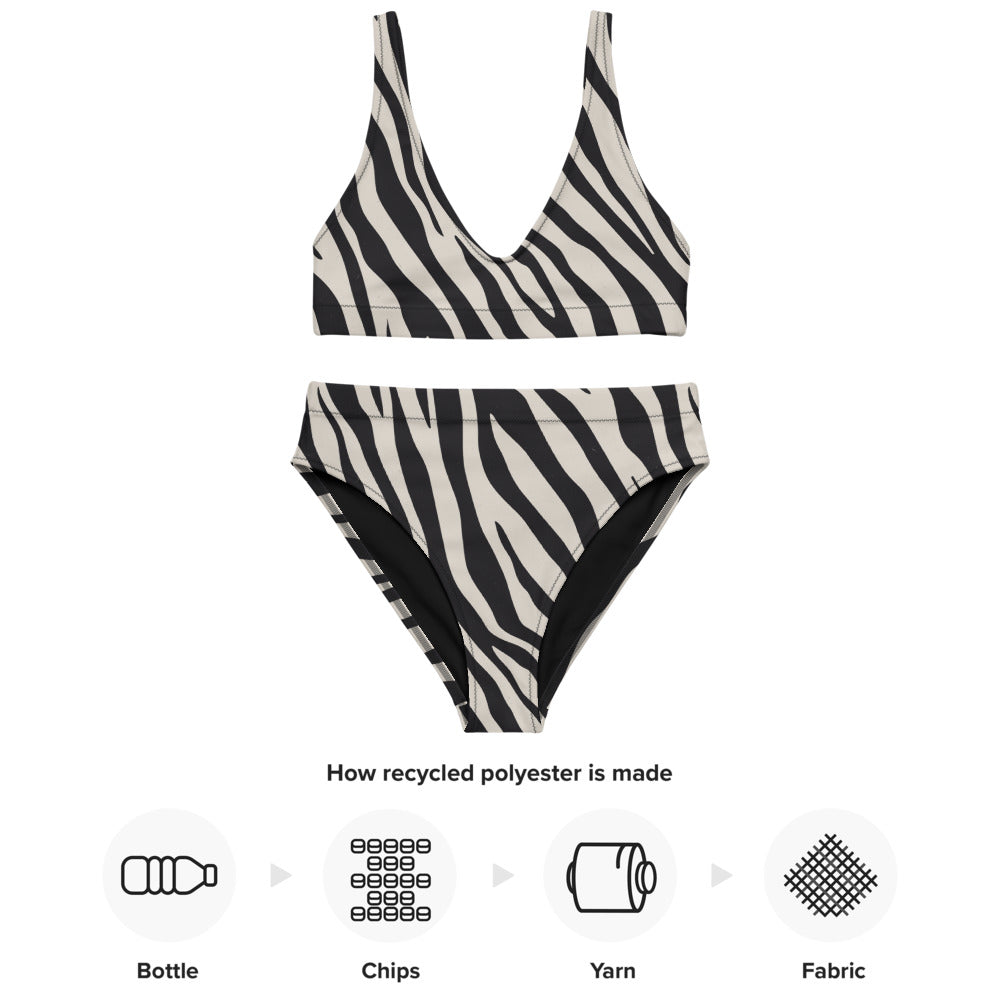 Top de bikini de surf - Safari a rayas