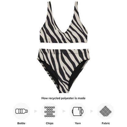 Top de bikini de surf - Safari a rayas