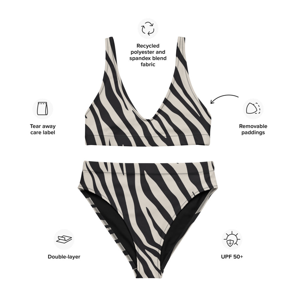 Top de bikini de surf - Safari a rayas
