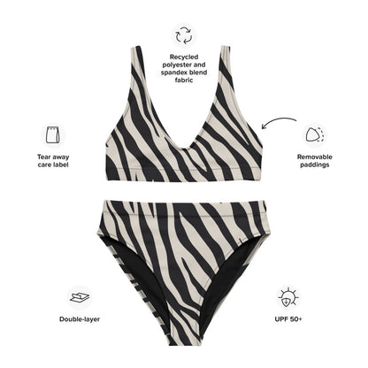 Top de bikini de surf - Safari a rayas
