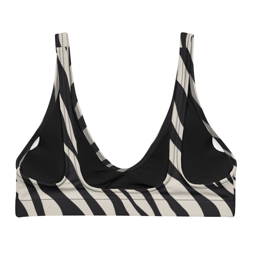 Top de bikini de surf - Safari a rayas