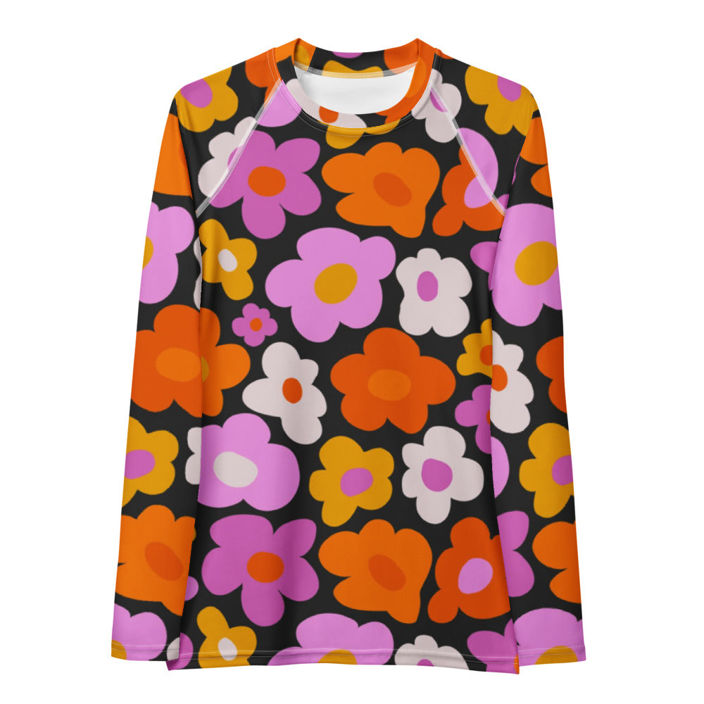 Camiseta de protección solar para mujer para surf - Estampado botánico