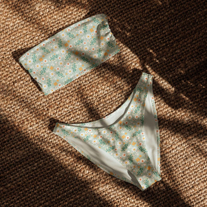 Bandeau Bikini Top - Flores Esmeralda - Esdushi