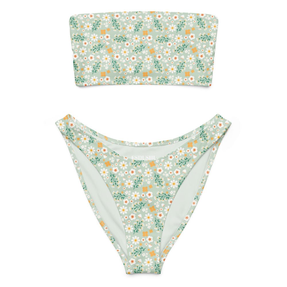 Bandeau Bikini Top - Flores Esmeralda - Esdushi