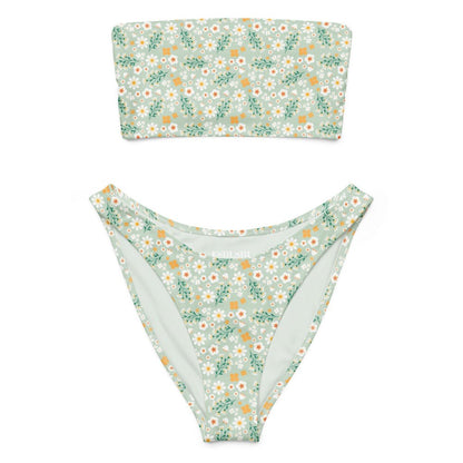 Bandeau Bikini Top - Flores Esmeralda - Esdushi
