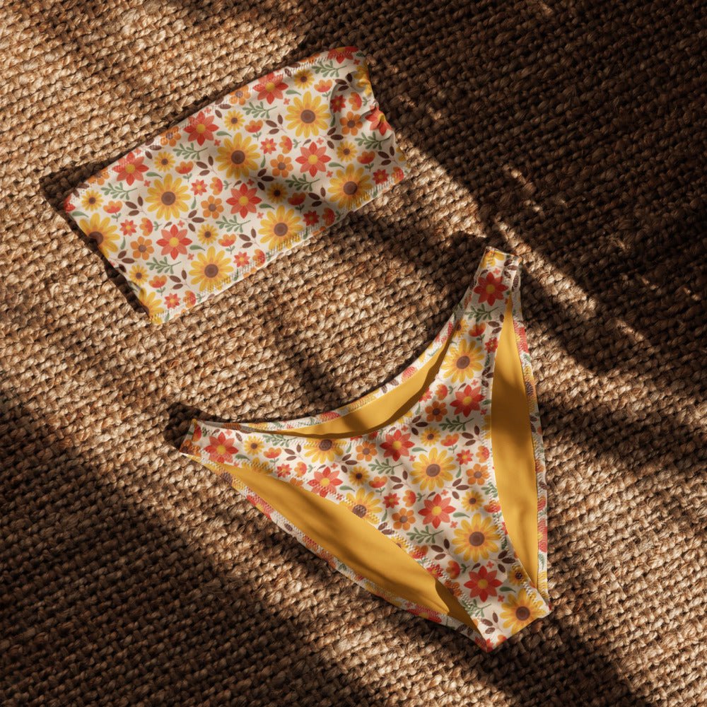 Bandeau Bikini Top - Sunflower Siesta - Esdushi
